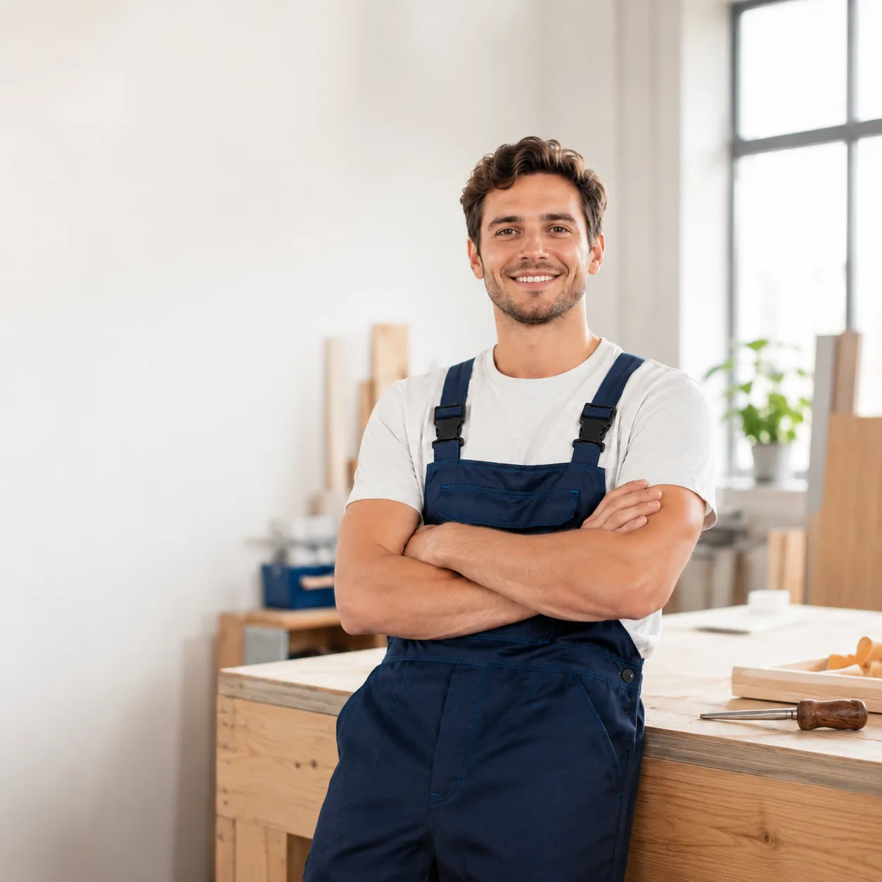 Handwerker in Werkstatt als Symbol für Arbeitskraftabsicherung